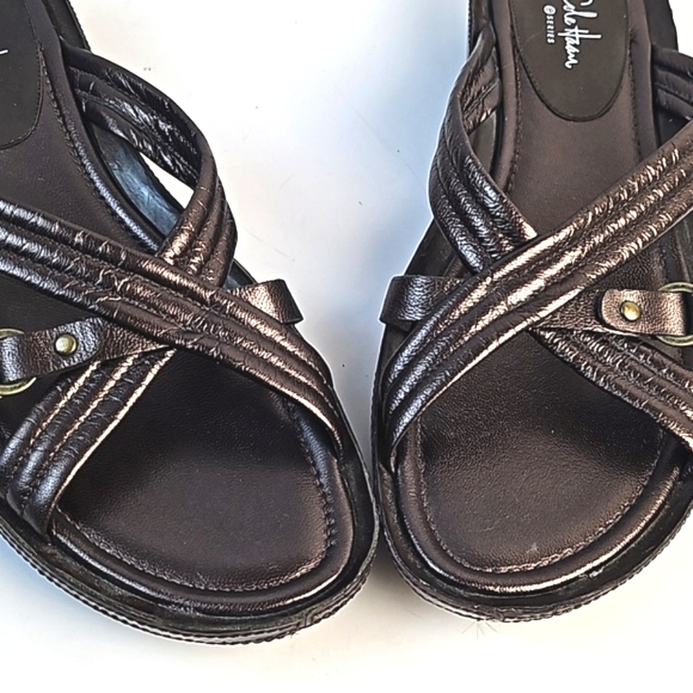 Cole Haan Brown Sandals with Crisscross Straps and Contoured Footbed - Picture 5 of 16